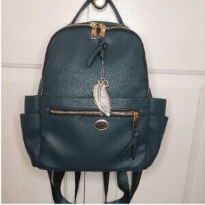 Mellow World Lacey Dark Green Faux Leather Backpack